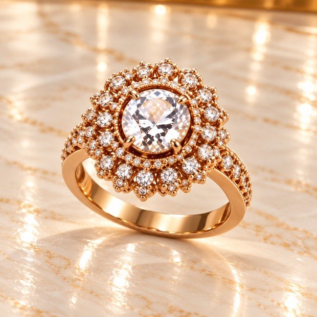 Diamond Blossom ring