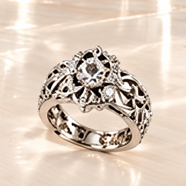 Vintage Halo silver ring