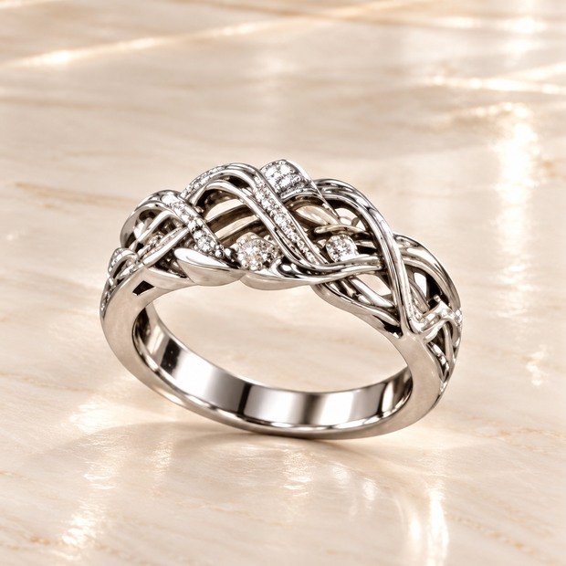 Woven Braid silver ring