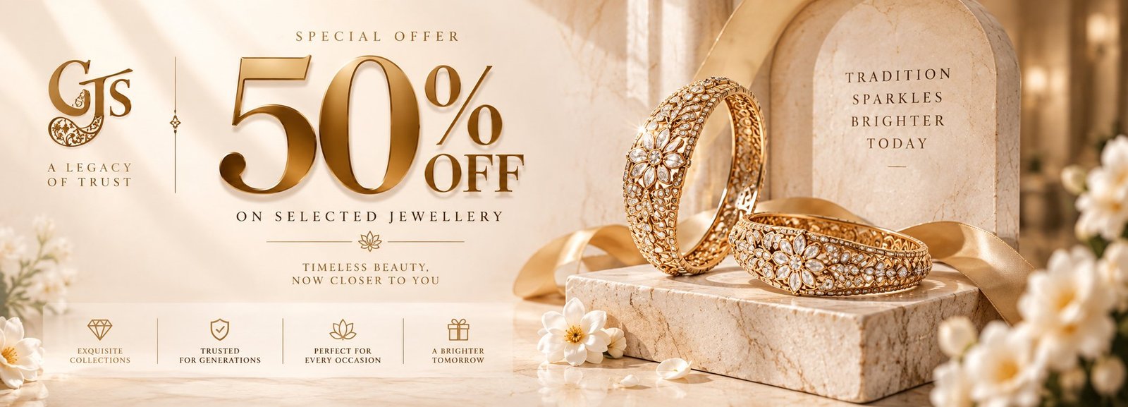 Special offer: flat 50% off on selected jewellery at Ishwar Jewellers